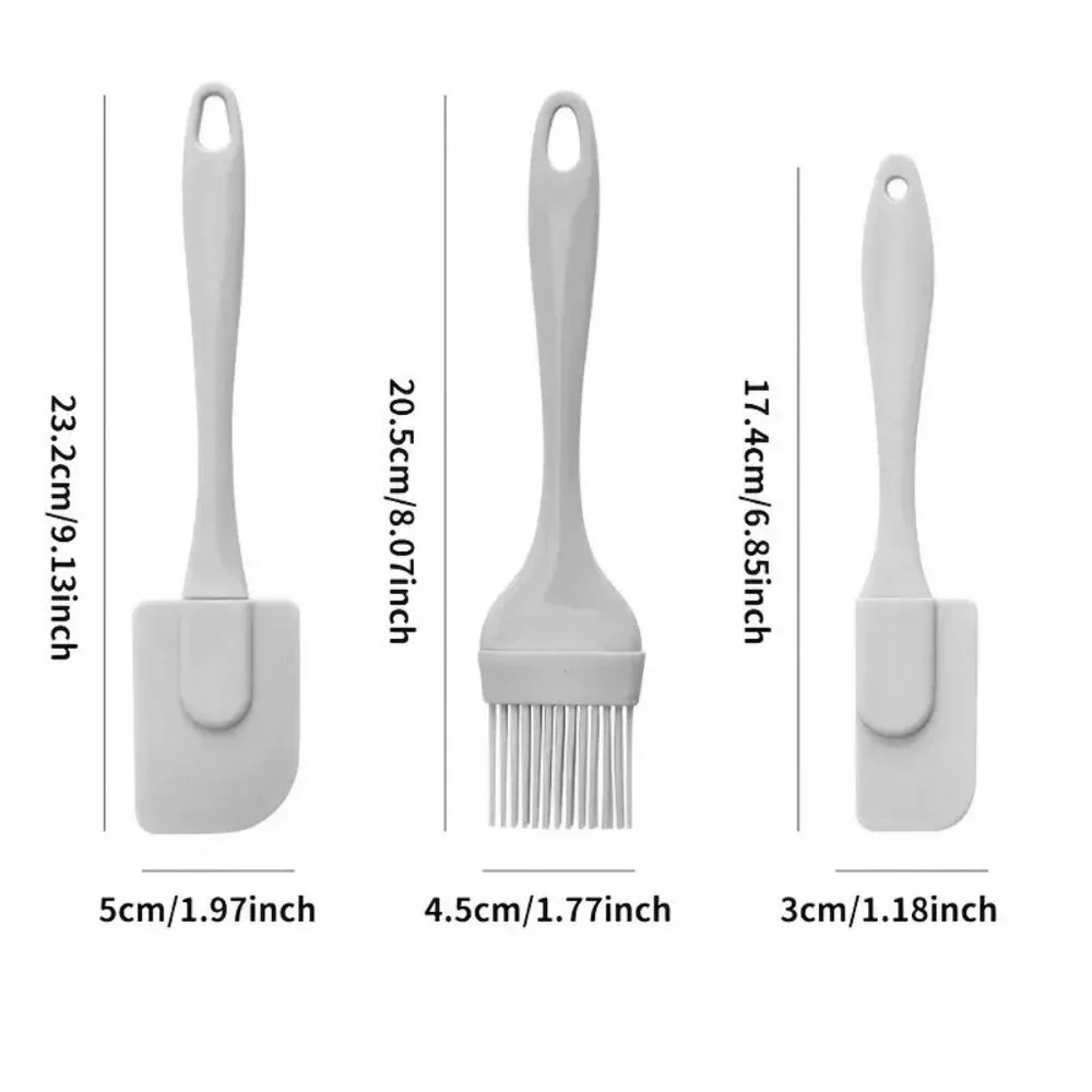 Silicone Baking Utensils 3pc Spatula Basting Brush Kitchen Cooking Mini Pink NEW